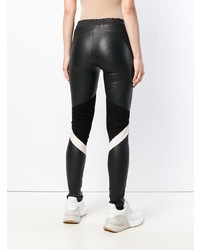 schwarze und weiße Lederleggings von Arma