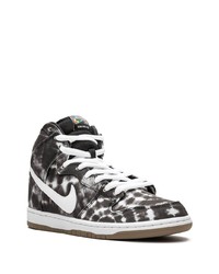 schwarze und weiße Mit Batikmuster hohe Sneakers von Nike