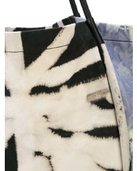 schwarze und weiße Mit Batikmuster Shopper Tasche aus Segeltuch von Proenza Schouler