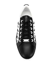 schwarze und weiße niedrige Sneakers mit Sternenmuster von Jimmy Choo