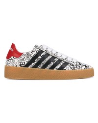 schwarze und weiße niedrige Sneakers von DSQUARED2