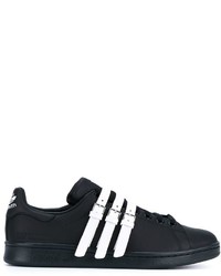 schwarze und weiße niedrige Sneakers von Adidas By Raf Simons