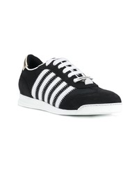 schwarze und weiße niedrige Sneakers von Dsquared2