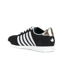 schwarze und weiße niedrige Sneakers von Dsquared2