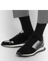 schwarze und weiße niedrige Sneakers von Rick Owens