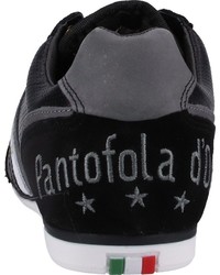 schwarze und weiße niedrige Sneakers von Pantofola D'oro