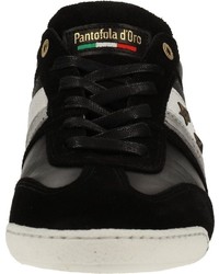 schwarze und weiße niedrige Sneakers von Pantofola D'oro