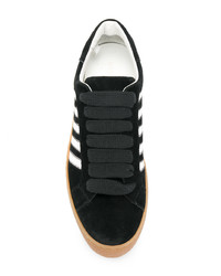 schwarze und weiße niedrige Sneakers von DSQUARED2