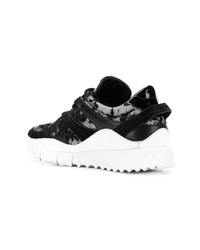 schwarze und weiße niedrige Sneakers von Jimmy Choo
