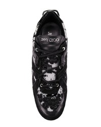 schwarze und weiße niedrige Sneakers von Jimmy Choo