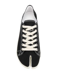 schwarze und weiße niedrige Sneakers von Maison Margiela