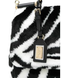 schwarze und weiße Pelz Umhängetasche von Dolce & Gabbana