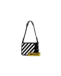 schwarze und weiße Satchel-Tasche aus Leder von Off-White