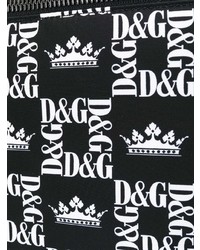 schwarze und weiße Segeltuch Bauchtasche von Dolce & Gabbana