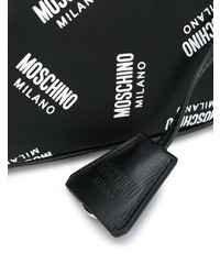 schwarze und weiße Segeltuch Bauchtasche von Moschino