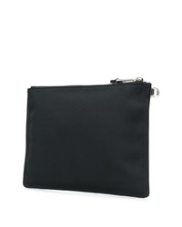 schwarze und weiße Segeltuch Clutch Handtasche von Moschino