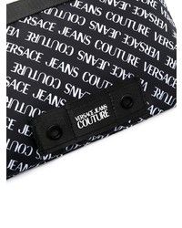 schwarze und weiße Segeltuch Clutch Handtasche von VERSACE JEANS COUTURE