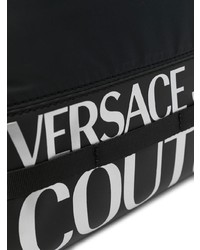 schwarze und weiße Segeltuch Clutch Handtasche von VERSACE JEANS COUTURE