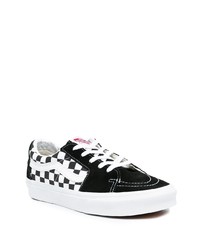 schwarze und weiße Segeltuch niedrige Sneakers mit Karomuster von Vans