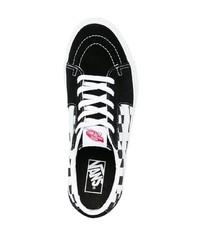 schwarze und weiße Segeltuch niedrige Sneakers mit Karomuster von Vans