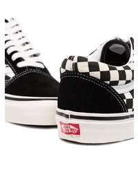 schwarze und weiße Segeltuch niedrige Sneakers mit Karomuster von Vans