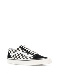 schwarze und weiße Segeltuch niedrige Sneakers mit Karomuster von Vans