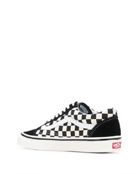 schwarze und weiße Segeltuch niedrige Sneakers mit Karomuster von Vans