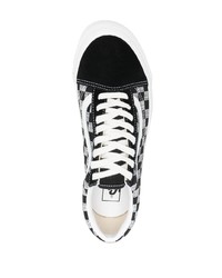 schwarze und weiße Segeltuch niedrige Sneakers mit Karomuster von Vans