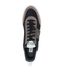 schwarze und weiße Segeltuch niedrige Sneakers von Hogan