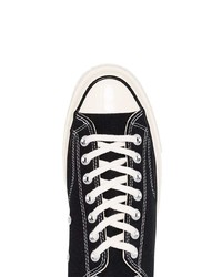 schwarze und weiße Segeltuch niedrige Sneakers von Converse