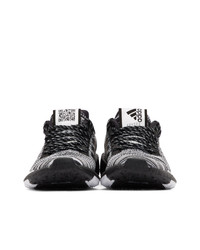 schwarze und weiße Segeltuch niedrige Sneakers von adidas x Missoni