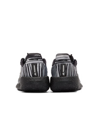 schwarze und weiße Segeltuch niedrige Sneakers von adidas x Missoni
