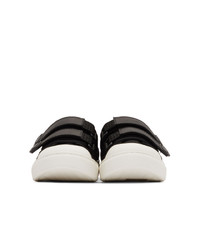 schwarze und weiße Segeltuch niedrige Sneakers von Regulation Yohji Yamamoto