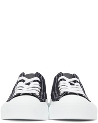 schwarze und weiße Segeltuch niedrige Sneakers von Givenchy