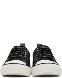 schwarze und weiße Segeltuch niedrige Sneakers von Valentino Garavani