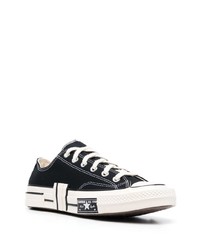 schwarze und weiße Segeltuch niedrige Sneakers von Converse