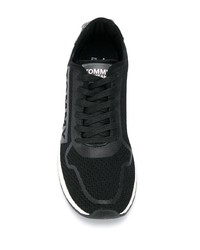 schwarze und weiße Segeltuch niedrige Sneakers von Tommy Jeans