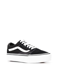 schwarze und weiße Segeltuch niedrige Sneakers von Vans