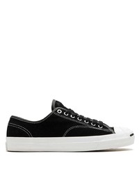 schwarze und weiße Segeltuch niedrige Sneakers von Converse
