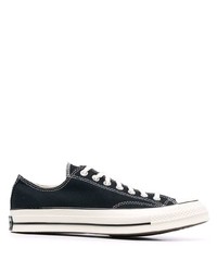 schwarze und weiße Segeltuch niedrige Sneakers von Converse