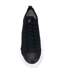 schwarze und weiße Segeltuch niedrige Sneakers von Y-3