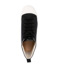 schwarze und weiße Segeltuch niedrige Sneakers von Loewe