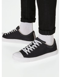 schwarze und weiße Segeltuch niedrige Sneakers von Jack & Jones