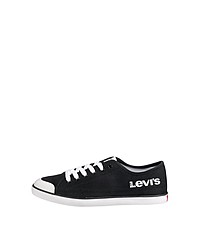 schwarze und weiße Segeltuch niedrige Sneakers von Levi's