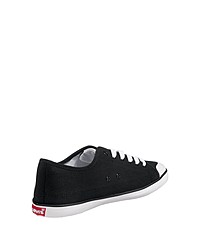 schwarze und weiße Segeltuch niedrige Sneakers von Levi's