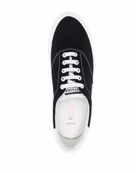 schwarze und weiße Segeltuch niedrige Sneakers von Hide&Jack