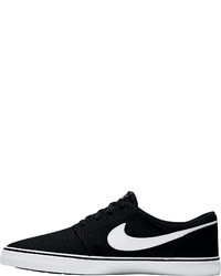 schwarze und weiße Segeltuch niedrige Sneakers von Nike SB