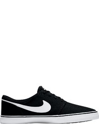 schwarze und weiße Segeltuch niedrige Sneakers von Nike SB