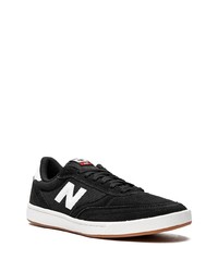 schwarze und weiße Segeltuch niedrige Sneakers von New Balance