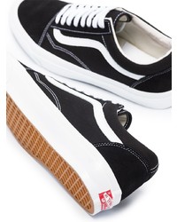 schwarze und weiße Segeltuch niedrige Sneakers von Vans